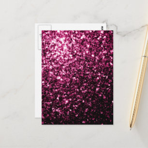 Mörkt rosa falskt glänsande glitter gnistrar vykort