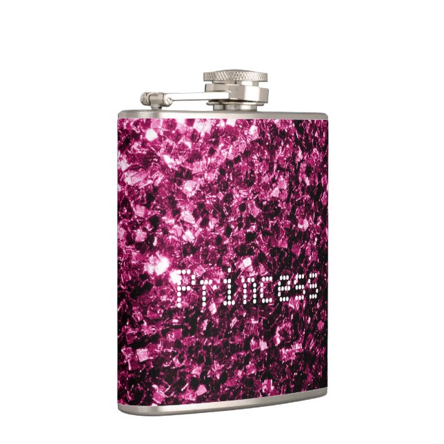 Mörkt rosa glitter gnistrar Princess Anpassa Fickplunta (Höger)