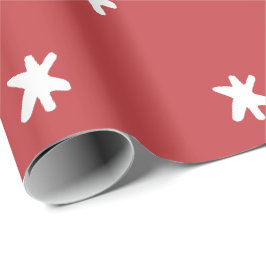 Mörkt rosa modern röd och vit mönster presentpapper
