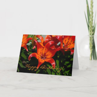 Mörkt rosa orange lilja kort