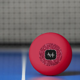 Mörkt rosa röd magenta falska gnistor Monogram Pingisboll