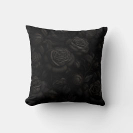 Mörkt Rosdesign Kudde