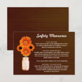 Mörkt Rostikt Orange Blommigt Murarglas Säkerhetså Tilläggskort