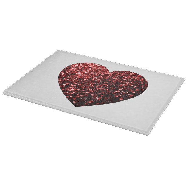 Mörkt rött hjärta falskt glitter gnistrar (Hörn)