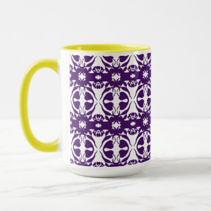 Mörkt Royalblått Mönster Kaffe Te Mugg Kop