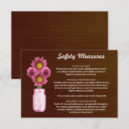 Mörkt rustik rosa blomsterkruka Säkerhetsåtgärder Tilläggskort