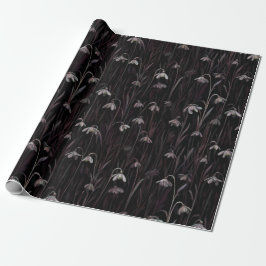 Mörkt snödropsinsvepningspapper presentpapper