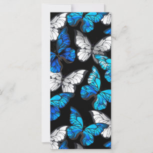Mörkt sömlöst mönster med blå fjärilar Morpho