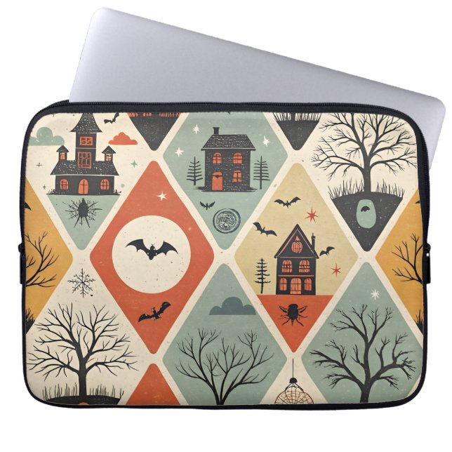 Mörkt spök-mönster laptop fodral (Framsidan)