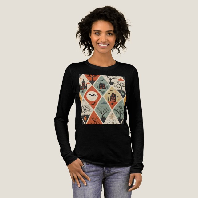 Mörkt spök-mönster t shirt (Hel framsida)