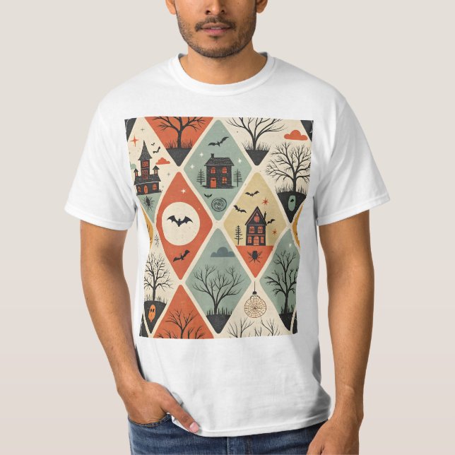 Mörkt spök-mönster t shirt (Framsida)