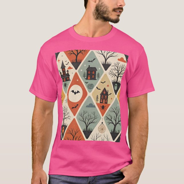 Mörkt spök-mönster t shirt (Framsida)