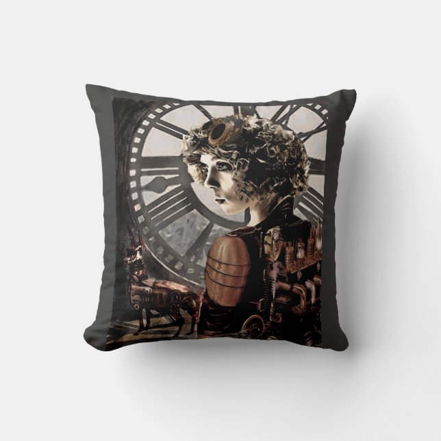 mörkt steampunk-kudde kudde (Framsida)