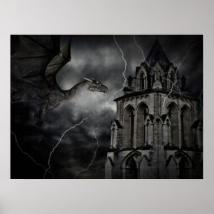 Mörkt stormigt natttryck poster