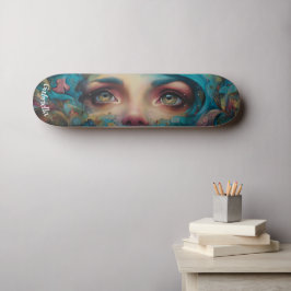 Mörkt surrealistiskt sjöjungfrubild street art air mini skateboard bräda 18,5 cm