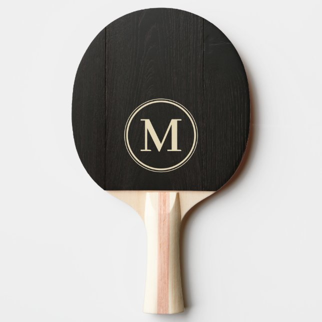 Mörkt Svart Trä  Monogram Pingisracket (Baksidan)