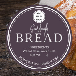 Mörkt Taupe Bageri Sourdough Bröd Lägg till logoty Runt Klistermärke