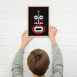Mörkt Tema Tribal Mask Canvastryck