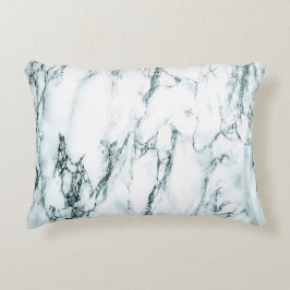 Mörkt Turkos Ådrad Marmor Look Prydnadskudde