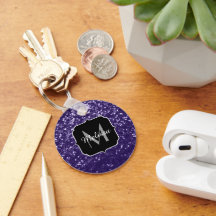 Mörkt ultralila glitter glitterstjärnor Monogram