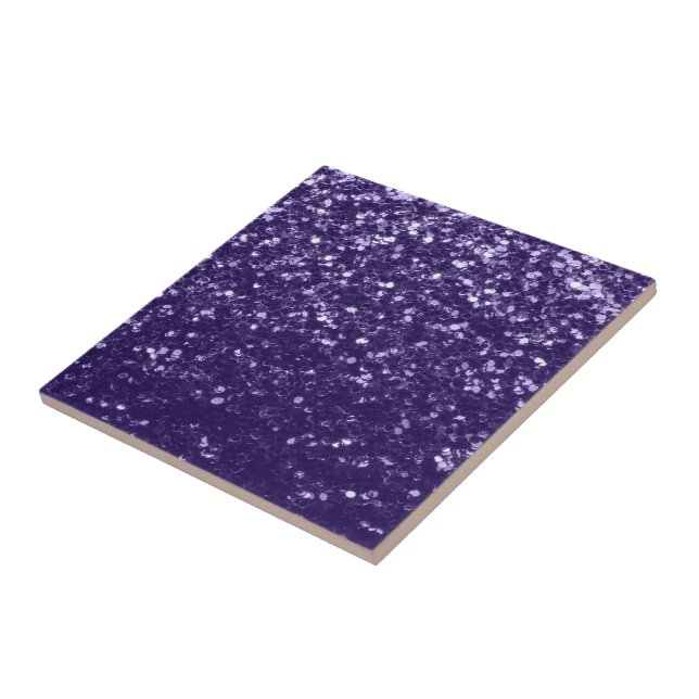 Mörkt ultralila glitter gnistrar kakelplatta (Sidan)