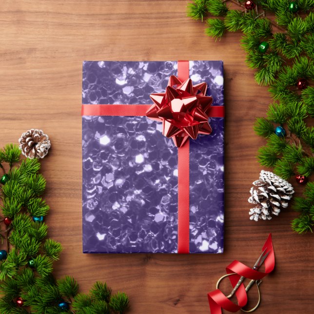 Mörkt ultralila glitter gnistrar presentpapper (Julgåva)