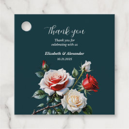 Mörkt Vackert rosa vita röda rosor blommande bröll Gåvor Etiketter