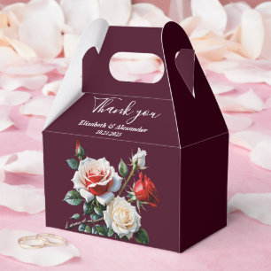 Mörkt Vackert rosa vitt rött rosor blommig bröllop Presentaskar
