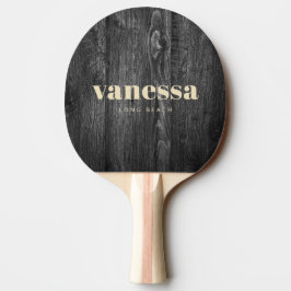 Mörkt Väderbitet Trä Minimal Modern Klassisk Namn Pingisracket