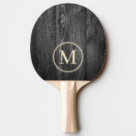 Mörkt Väderbitet Trä Monogram Pingisracket