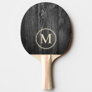 Mörkt Väderbitet Trä Monogram Pingisracket
