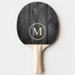 Mörkt Väderbitet Trä Monogram Pingisracket