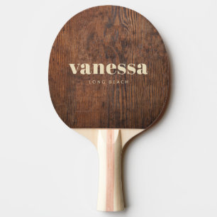 Mörkt Valnötsträ Minimal Modern Klassisk Namn Pingisracket