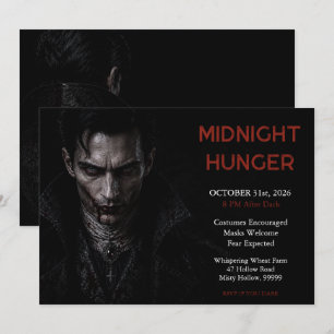 Mörkt vampyrgotiskt Halloween-inbjudan Inbjudningar