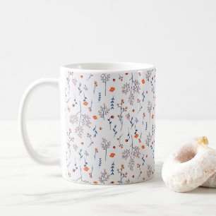 Mörkt Viktorianskt Botaniskt Blommönster Kaffemugg