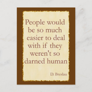 Mörkt vykort för människa