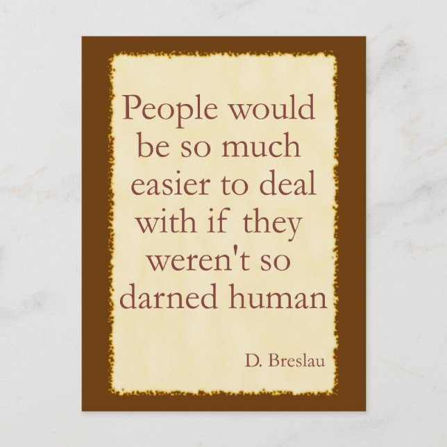 Mörkt vykort för människa (Framsida)