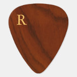 Mörkt Wood korn för Monogram Plektrum<br><div class="desc">Vagga ut med en mörk Wood korngitarr Plektrum för exklusiv designad Monogram vid konstnärtro Gauthier. Se mer underbara gåvaidéer på TheInspiredEdge.com</div>