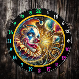 Mörktavla Ansikte med vit botten med ballonger Darttavla