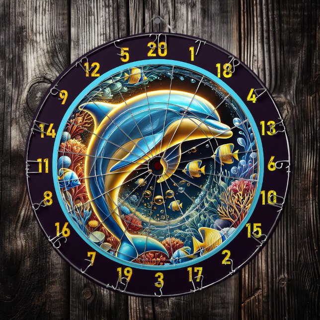 Mörktbordsdesign för Ocean Bliss Dolphin Dartboard Darttavla (Skapare uppladdad)