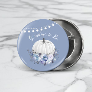 Morma att vara vit knumpkin Baby Shower Dusty Blue Knapp