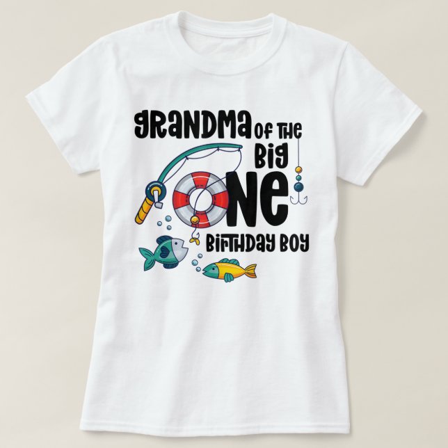 Morma Big One 1-Year Old Boy Fishing Birthday T- T Shirt (Design framsida)