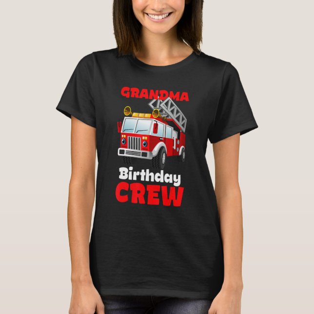 Morma Birthday Crew Fire Lastbil Firefighter Firem T Shirt (Framsida)