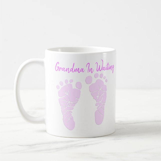 Morma i väntan på Rosa Baby Feet-meddelande Kaffemugg (Vänster)