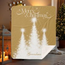 Morma jul Blanket Guld White med Namn