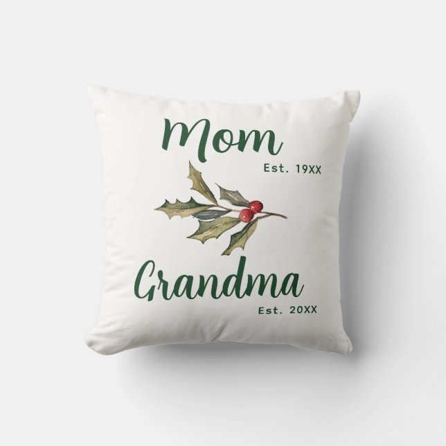 Morma jul-Helgdag Botaniskt decor Kudde (Framsida)