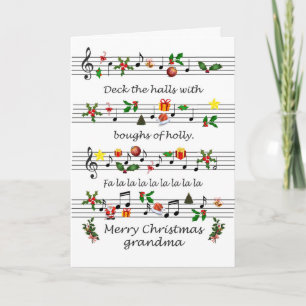Morma jul Lakan Music Deck Halls Helgkort