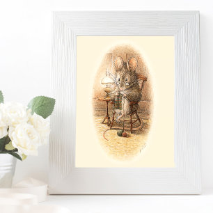 Morma Mouse Knitting på en rakstol Poster