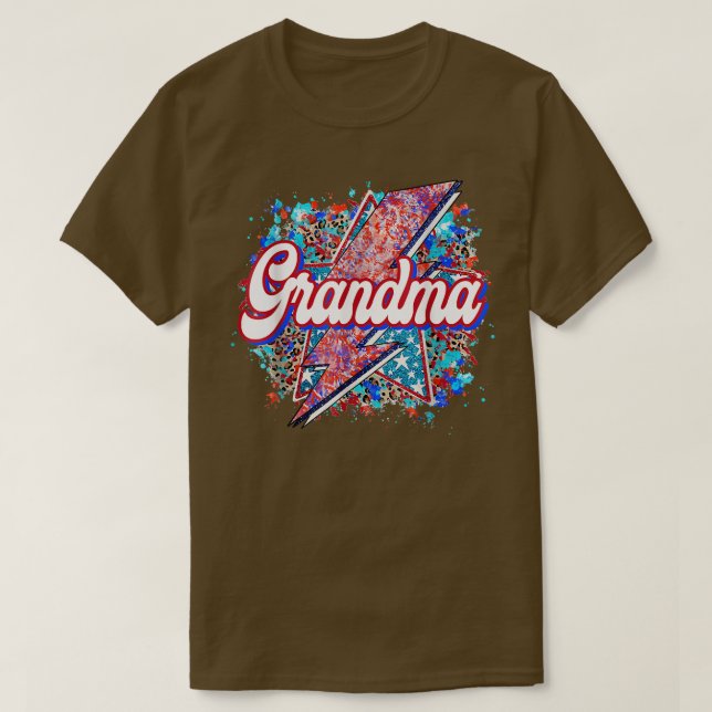 Morma retro America leopardblixt 4th o T Shirt (Design framsida)