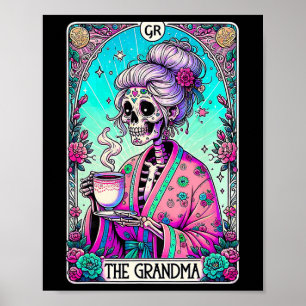 Morma Tarot Card Skeleton Mors dag Witch Poster
